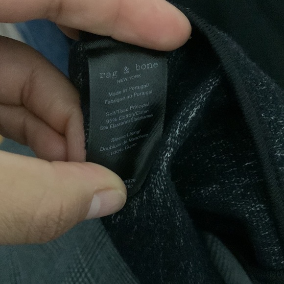 Rag & Bone Ames Gray Plaid Blazer Cotton Stretch Single Button size 16 - Picture 13 of 13